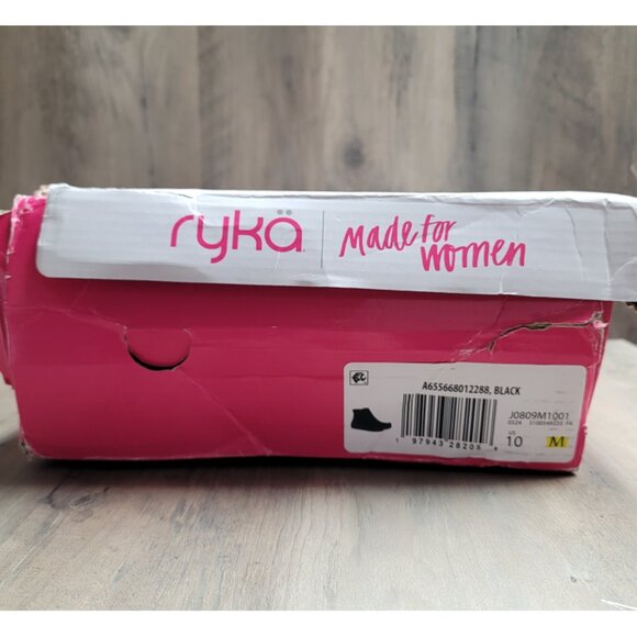 NEW Ryka Noelle Next Side-Zip Water-Repellent Black Ankle Sneaker Boots - 10 - Picture 11 of 12